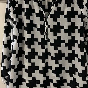 Mud Pie Black and White Patterned Blouse